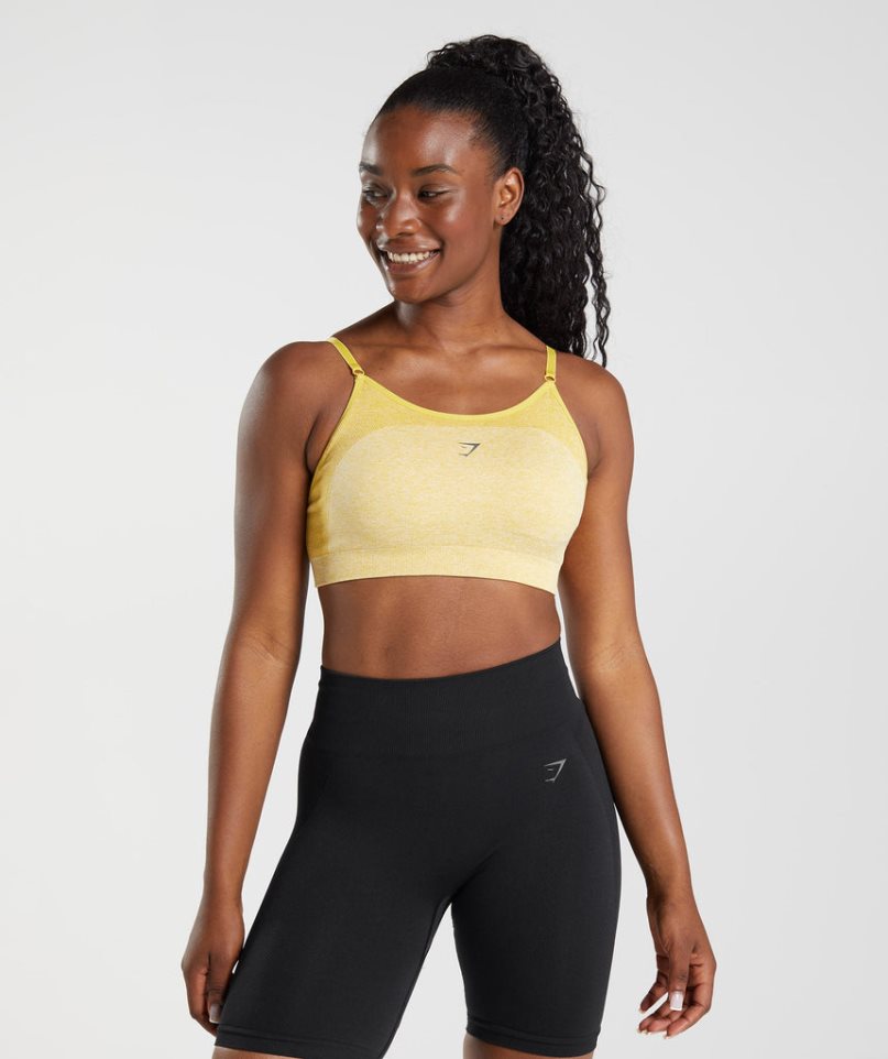 Women\'s Gymshark Flex Strappy Sports Bra Yellow | CA 0368D5